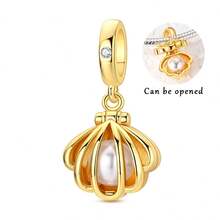 Mặt dây chuyền mạ vàng 18k thuộc bộ sưu tập mùa hè, phù hợp với vòng tay, đính đá CZ, hình dấu chân thú cưng đại dương, máy ảnh, cá mập, cá heo, sao biển, vỏ sò, ba mặt dây chuyền hình sinh vật biển. Món quà hoàn hảo cho phụ nữ và người yêu động vật. - Vàng - Xem 16