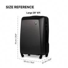 W WINGS 20"、24"、28" ABS+ 硬殼行李箱套組 | 密碼鎖、伸縮拉桿、360°旋轉輪，適用於度假與商務旅行 - 灰色 - 查看 14