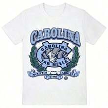 Premium Quality Unisex Casual T-Shirts Featuring The Classic  North Carolina Tar Heels Team Logo Print. 100% Cotton. - 白色 14 - 查看 6