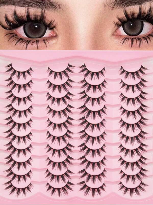 20 Pairs Of Comic Eyelashes, Multi-Layer Natural Cross Thick False Eyelashes, Beautiful And Fashionable Professional Curly Eyelashes, Easy To Carry, Simple And Easy To Wear