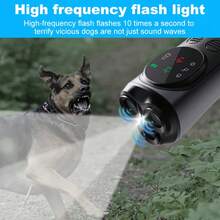 Rechargeable Dual-Head Ultrasonic Anti-Barking Device, Effectively Prevents Dog Barking And Trains Dogs - Black - View 6