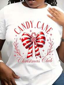 Soft, Breathable, And Lightweight For All-Day Comfort. Candy Cane Christmas Club T-Shirt, Women's Christmas T-Shirt, Candy Christmas T-Shirt, Festive T-Shirt, Gift For Her. Classic Crew Neck With A Relaxed Fit That Flatters All Body Shapes And Is Easy To Pair With Jeans, Shorts, And Leggings. - 白色 - 查看 7