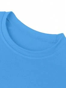 Cotton Clothing For Teen Boys, Y2K Inspired Letter Print T-Shirt - Casual Round Neck, Short Sleeve, Machine Washable - Perfect For Spring/Summer/Fall, Fashion, Streetwear, Unisex - 羅亞.布埃 - 查看 5