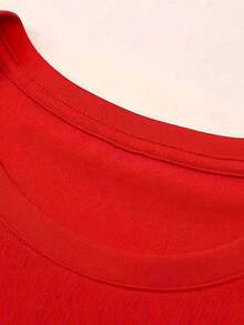 VHUTHK (220 Cotton T-Shirt) For Men, Round Neck, Short Sleeve, Casual, Printed, Y2k Style - Red - View 3