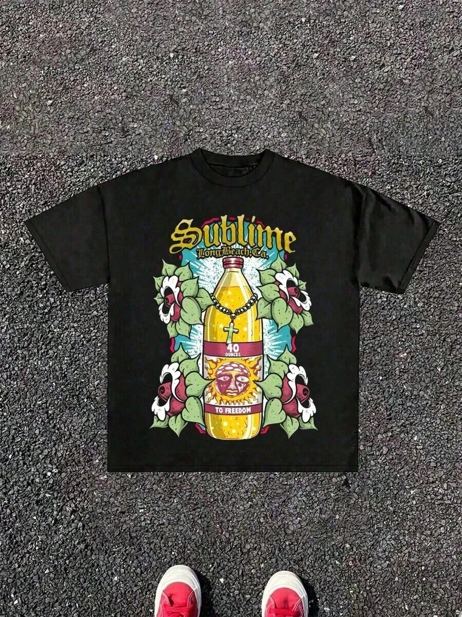 Camisetas Casuales Unisex Premium, 100% Algodón, Sublimadas, para Equipo, Moda Casual | Con un llamativo estampado clásico del tótem del sol A.Ztec en la parte frontal. | Corte Holgado y Tela Gruesa | Estilo de moda rock, urbano y vintage - Negro 2 - Ver 1