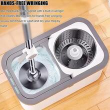 Spin Mop And Bucket With Wringer Set - 360 Spinning Mop With 53-In Adjustable Handle, Microfiber Mops Floor Cleaning, With 2 Washable Mop Refill 30 Cloths Floor Cleaning - Mặc định - Xem 2