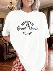 Promoted To Primo-Cuatro 2026 Women's Graphic Print T-Shirt Top Women's Blouses > Clothing - 白色 - 查看 1