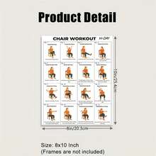 2pcs 30‑Day Chair Workout Exercise Poster, Seated Full Body Fitness Routine Chart For Seniors Elderly Adults, Home Office Seated Workout Guide Wall Art Print, Low Impact Daily Fitness Training Planner - Rectangle - View 4