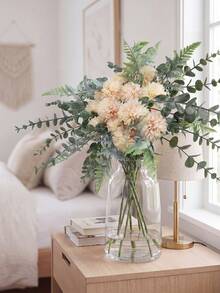 4 ramas de limón, adecuadas para decoración de primavera, escaparate, sala de estar, dormitorio, baño, cocina, boda, vacaciones, decoración de mesa interior - Crisantemos de eucalipto - 4 unidades - Ver 7