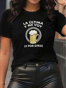 Ropa única Black White Camiseta de manga corta para uso en restaurante, tela duradera, ajuste cómodo, diseño elegante con estampado divertido, ideal para uso casual, top ligero y transpirable para uso diario - Negro - Ver 7