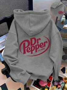 FashionFashion1 PcsLetter Graphic Cute Women's Oversized Hoodie In Light Grey, Y2K Style Fall/Winter Clothes For Women180g 100% CottonStylish And Warm Sweatshirt - Màu Xám nhạt - Xem 11