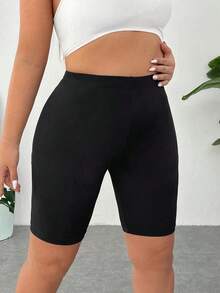 Pantalones Cortos de Compresión de Talla Grande  Negros de Secado Rápido y Refrigeración - Negro 2 - Ver 6