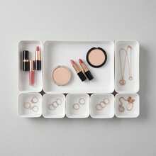 Multi-Size Detachable Drawer Storage Box Set, Coverless Free Combination Organizer Tray, Kitchen Utensils/Cosmetics/Jewelry/Stationery Storage Box, Suitable For Home, Office, Bathroom, Desktop Clutter Organizer - Multicolor - View 12