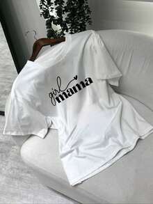 Women's T-Shirt For Mother's Day/Valentine's Day, A Printed Tee That Easily Creates A Sweet And Casual Look. Perfect For Summer Leisure Time, Daily Commutes, Casual Outings, And Vacation Wear. - 白色 - 查看 1