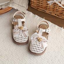Girls' Summer New Soft Bottom Sandals, Fashionable Versatile Comfortable Toddler Sandals, Non-Slip Lightweight Easy To Wear Children Sandals - Beige - View 4