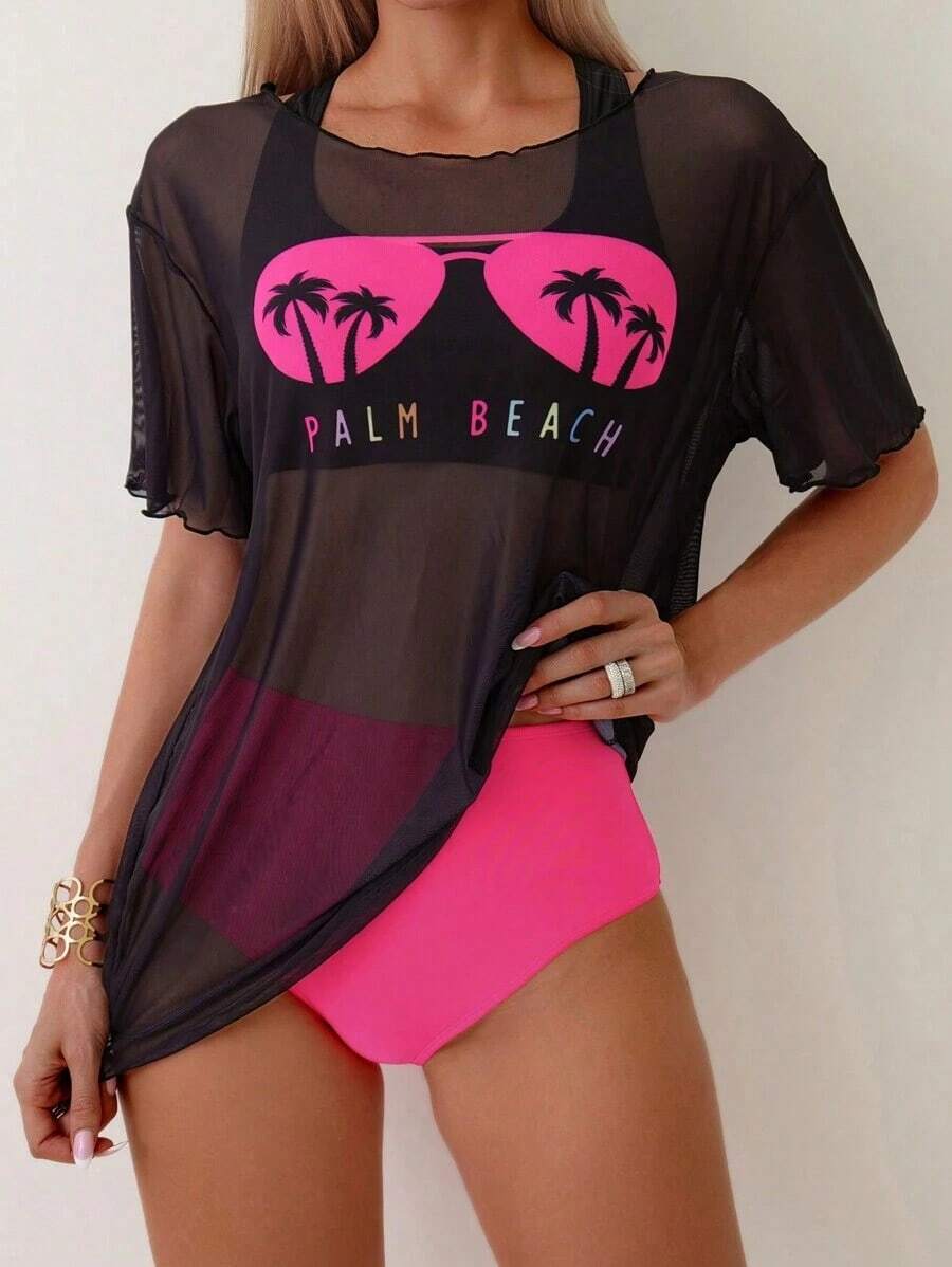 Swim Bañador bikini con estampado tropical con cover up - Multicolor - Ver 1