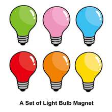 hoojojo 6 Pcs Light Bulb Dry Erase Magnets - Reusable Whiteboard & Fridge Magnets For Highlighting, Reminder Notes & Important Marking - Multicolor - View 10