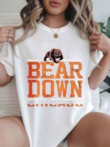 Premium Unisex Casual T-Shirts With Chicago Bear Print, Modern Casual T-Shirt For Women, Suitable For All Seasons
Unisex Black Cotton T-Shirt, Loose Fit, Comfortable, Urban Vintage Style. - 白色 - 查看 6