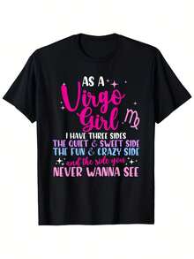 As A Virgo, I Have Three Features - Zodiac T-Shirt - Black - View 6