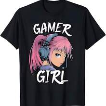 Gamer Girl Shirt para Niñas Adolescentes Mujeres Video Juegos Camiseta gráfica - Negro - Ver 1