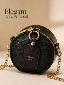 Fashion Girl Mini Round Wallet, Equipped With A Keychain And A Metal Chain Shoulder Strap, Suitable For Spring And Summer Seasons. The Wallet Is... - Multicolor - View 5