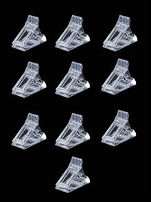 5/10pcs Clear Plastic Nail Fixing Clips – Portable Fingernail Holders For Acrylic Gel Extensions & Nail Art Manicure Salon & Home DIY Gel Nail Care Accessories - Clear - View 11