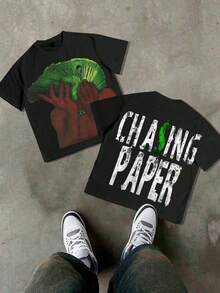 short-sleeve100% algodón CHASING PAPER, Money, patrón Y2k... Las camisetas 100% algodón presentan un diseño juvenil y moderno.Llegan y son perfectos para ropa casual y estilo urbano.Son excelentes regalos para amigos y familiares.Camisetas de cerveza, camisetas divertidas, camisetas para papá, camisetas de Dios, camisetas de alienígenas.100% Cotton - Negro - Ver 1