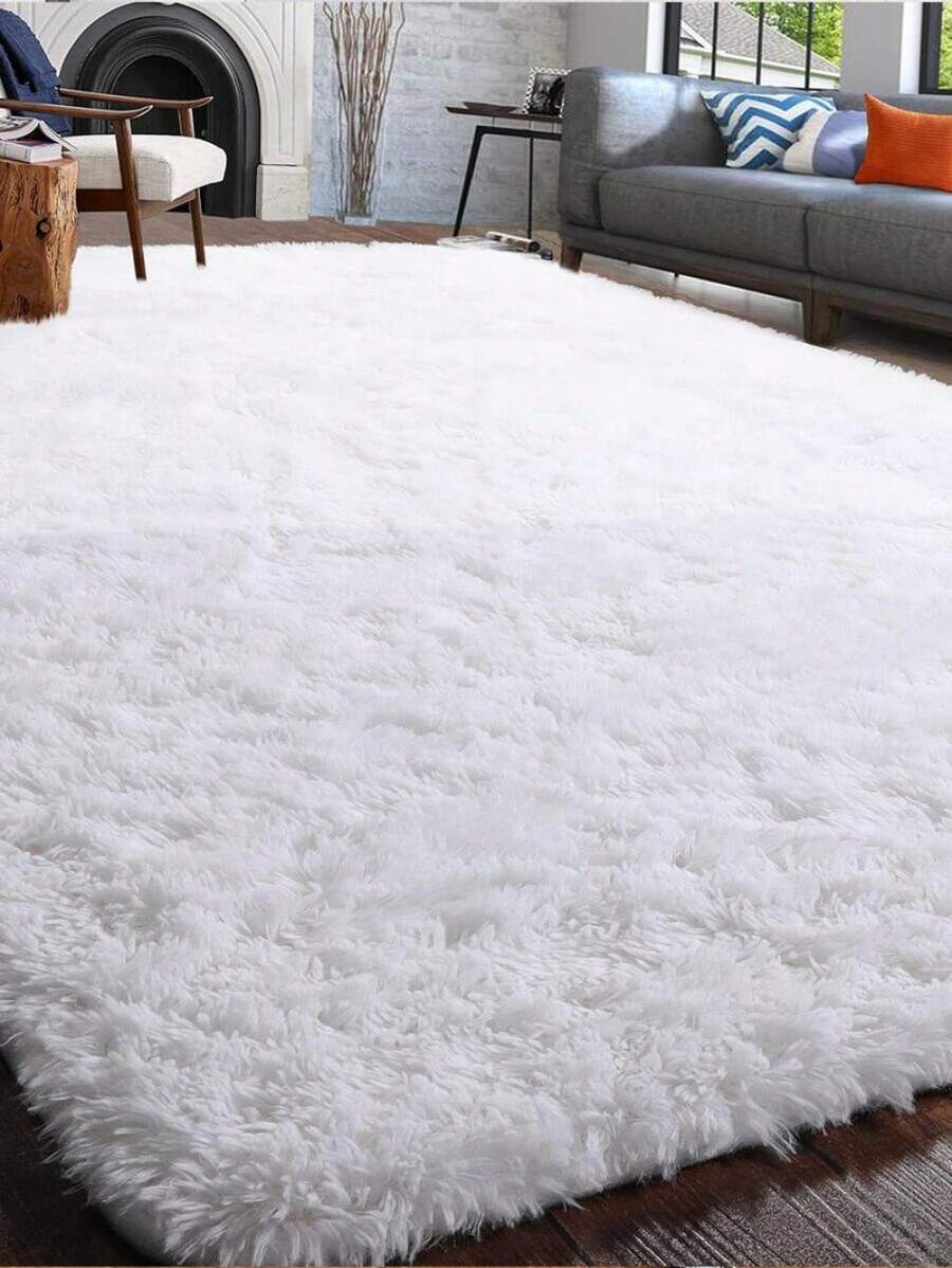 Alfombra de área grande y suave de estilo moderno, adecuada para dormitorio, sala de estar, dormitorio, decoración del hogar, esponjosa y mullida, cómoda en color blanco, se puede usar como alfombra decorativa - Rosa Pálido - Ver 1
