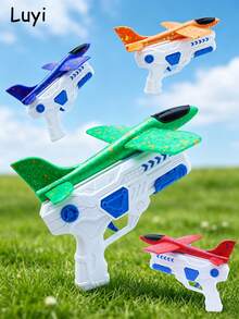Foam Glider Launcher Toy Set, With 2 Flight Modes Glider Plane, Outdoor Activity Toy For Boys And Girls, Birthday/Christmas Gift - Multicolor - View 4