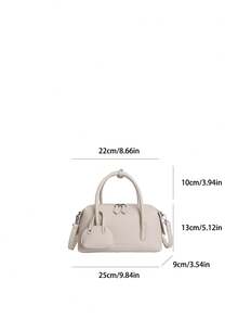 Women's Pillow Handbag, Elegant Minimalist Style, Large Capacity, Shoulder Strap, White - White - View 11