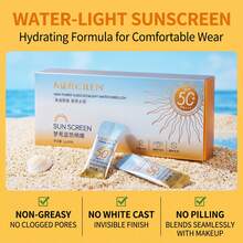 30Pcs/Box SPF50+PA++++ High Protection Sunscreen, Single Pack Sunscreen Lotion, Waterproof And Sweat-Resistant Face Protection Cream, Anti-Sun, Refreshing Without White Cast, Moisturizing, Portable Travel Sunscreen, Suitable For Outdoor Sports - Yellow - View 6