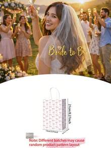 1件新娘金箔印花面紗，單身派對伴手禮面紗，適用於單身派對、新娘派對、婚禮、訂婚派對 - C - 查看 8