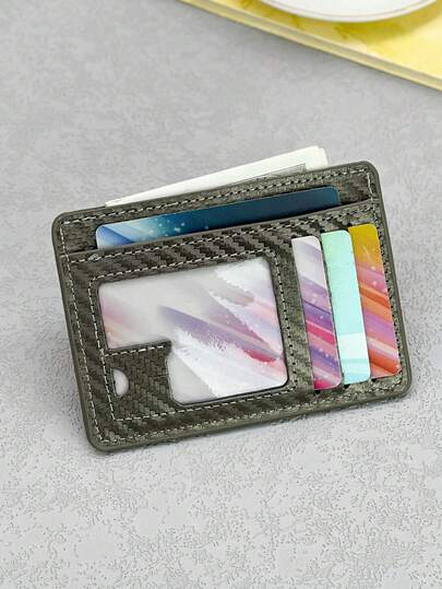 KAIDUCH Ví đựng thẻ mỏng dành cho nam, có cửa sổ đựng thẻ ID trong suốt, ví đựng thẻ mini siêu mỏng đa chức năng, ví đựng tiền xu dùng hàng ngày, ví đựng thẻ khi đi công tác, ví đựng thẻ nam, ví bỏ túi trước dành cho nam.