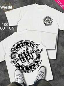 Cute Unisex Premium Casual T-Shirts, Men's Graphic Tee, Dirty Hands Clean ❤️ Money Daily Wear 100% Cotton Unisex Gift Idea For Him Or Her Urban Fashion Top - 白色 8 - 查看 1