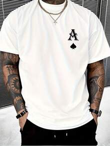 Camiseta de hombre con estampado moderno de póquer, corte regularTee - Blanco - Ver 6