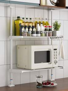 Organizador de estantería ajustable para ventana de fregadero de cocina, estante extensible independiente sin necesidad de taladrar - Ver 5