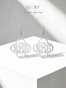 Personalized Name Earrings, Double-Layer Metal Name Earrings, 3D Name Pendant, Birthday Gift For Women - Earring Style 4 - View 5
