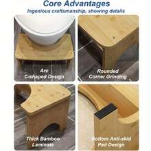 Anti-Slip Bathroom Foot Stool For Toilet, Ergonomic Design Squatting Stool For Adults, Promotes Natural Posture, Portable, Durable, Sturdy Stable Structure, Rounded Edges, Easy To Clean, Compact Size, Suitable For Daily Home Bathroom Use, Bathroom Accessory - Multiple Styles - View 7