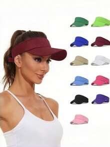 1pc Unisex Open Top Baseball Cap, Suitable For Baseball, Basketball, Football And Other Outdoor Sports, Provides UV Protection - Multicolor - View 2