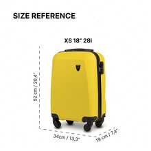 W WINGS 20"、24"、28" ABS+ 硬殼行李箱套裝 | 密碼鎖、伸縮拉桿、360°旋轉輪，適用於度假與商務旅行 - 黃色 - 查看 14