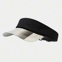 1pc Solid Color Polyester Fiber Visor Hat, Outdoor Sun Protection Hat For Summer - A - View 16