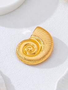 1pc/3pcs Brooch Bikini Accessories, Starfish, Shell, Conch Bohemian Textured Asymmetrical Golden Metal Ocean Life Brooch, Suitable For Daily, Party, Music Festival, Beach, Bikini, Elegant And Refined For Women - Yellow Gold - View 10