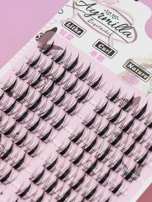 100 Clusters Spiky Cat Eye Lash Clusters, Dramatic D Curl Individual False Eyelashes, Manga Anime Style Segmented Lashes, Thick & Curled, Soft Fiber, Easy DIY, Reusable, Ideal For Cosplay, Party, And Bold Makeup Looks - C - View 2