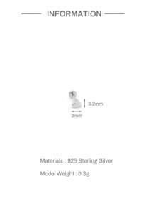 EleRunis 1PC 925 Sterling Silver Heart Flat Back Cartilage Helix Piercing Fine Jewelry For Daily Wear Wedding Engagement Anniversary Valentine's Day - Silver - View 5