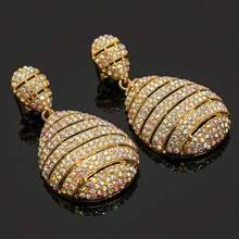 Pendientes de mujer de alta calidad con diamantes completos, elegantes y exquisitos, brillantes pendientes de diamantes de novia para accesorios de boda, baile, actuación, pasarela y uso diario, regalos de moda - pendientes - Ver 11