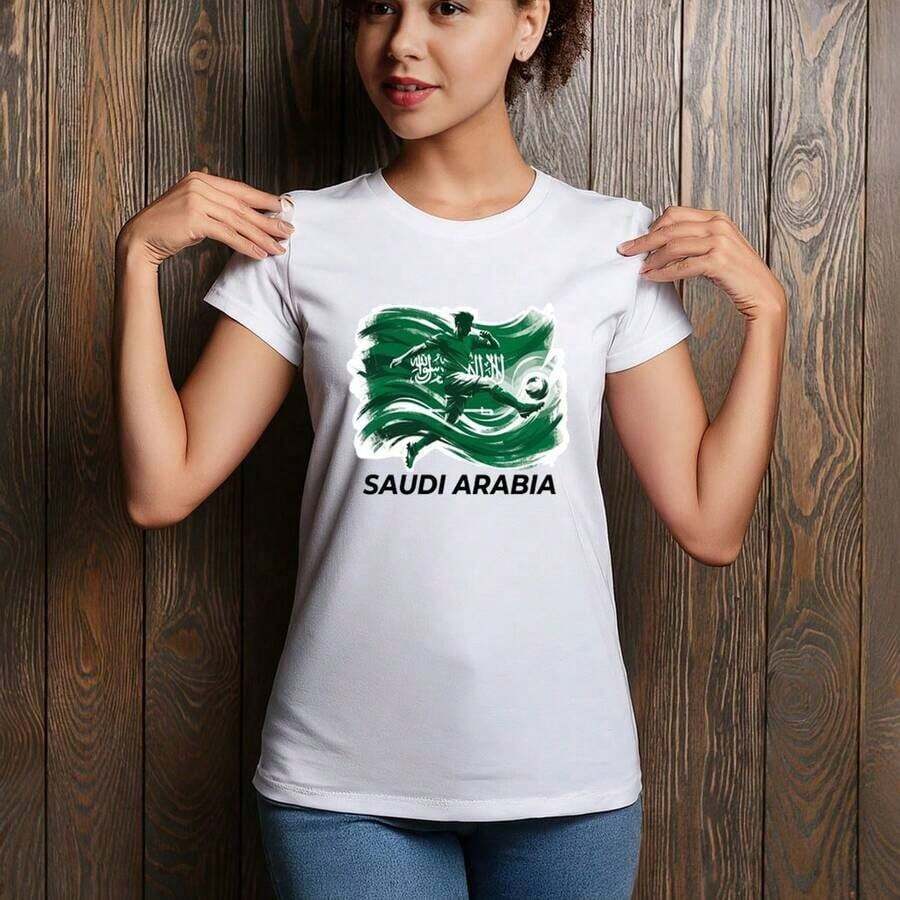 Camiseta de Fútbol Dinámica de Arabia Saudita para la Copa Mundial 2026, Copa Mundial 2026, Camiseta de Fútbol de EE. UU., Verde México, Hoja de Arce de Canadá, Copa Mundial de Argentina, Camiseta de Brasil, Fútbol de Francia, Equipación de Alemania, Camiseta Personalizada para la Copa Mundial, Stock Disponible, Artículos para Fanáticos, Ropa para el Día del Partido, Camiseta Infantil para la Copa Mundial, Camisetas de Fútbol para Padres e Hijos - Blanco - Ver 1