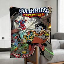 1pc S-Pider-Man Print Blanket,Retro Cartoon Style Throw Blanket,Cartoon Character Printed Blanket,All-Season Universal Nap Blanket,Character Home Decor Blanket,Modern Fashion Gift Suitable For Home Bedroom Bed Sofa Office Lunch Break Cover Picnic Blanket - Nhiều màu - Xem 1
