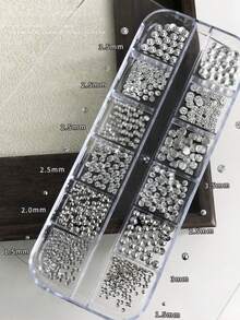12格3D圓形金屬鉚釘龐克復古合金十字美甲裝飾，Y2K哥德風黑色與銀色十字美甲DIY時尚美甲配件美甲飾品 - 彩色 - 查看 7