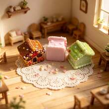 15件/12件/9件/6件/3件迷你溫馨小屋娃娃屋景觀裝飾擺件，樹脂鑰匙圈吊墜DIY配件，逼真模型，娃娃屋裝飾，微縮模型，小禮物 - 溫馨小屋 - 查看 3