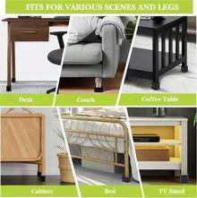 4 Black Square Furniture Risers, Raise 8cm, Black - 1 - View 7